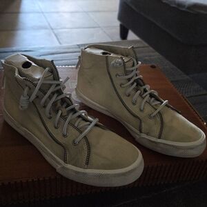 Rebecca Minkoff Men's High-Top Sneakers in Light Taupe